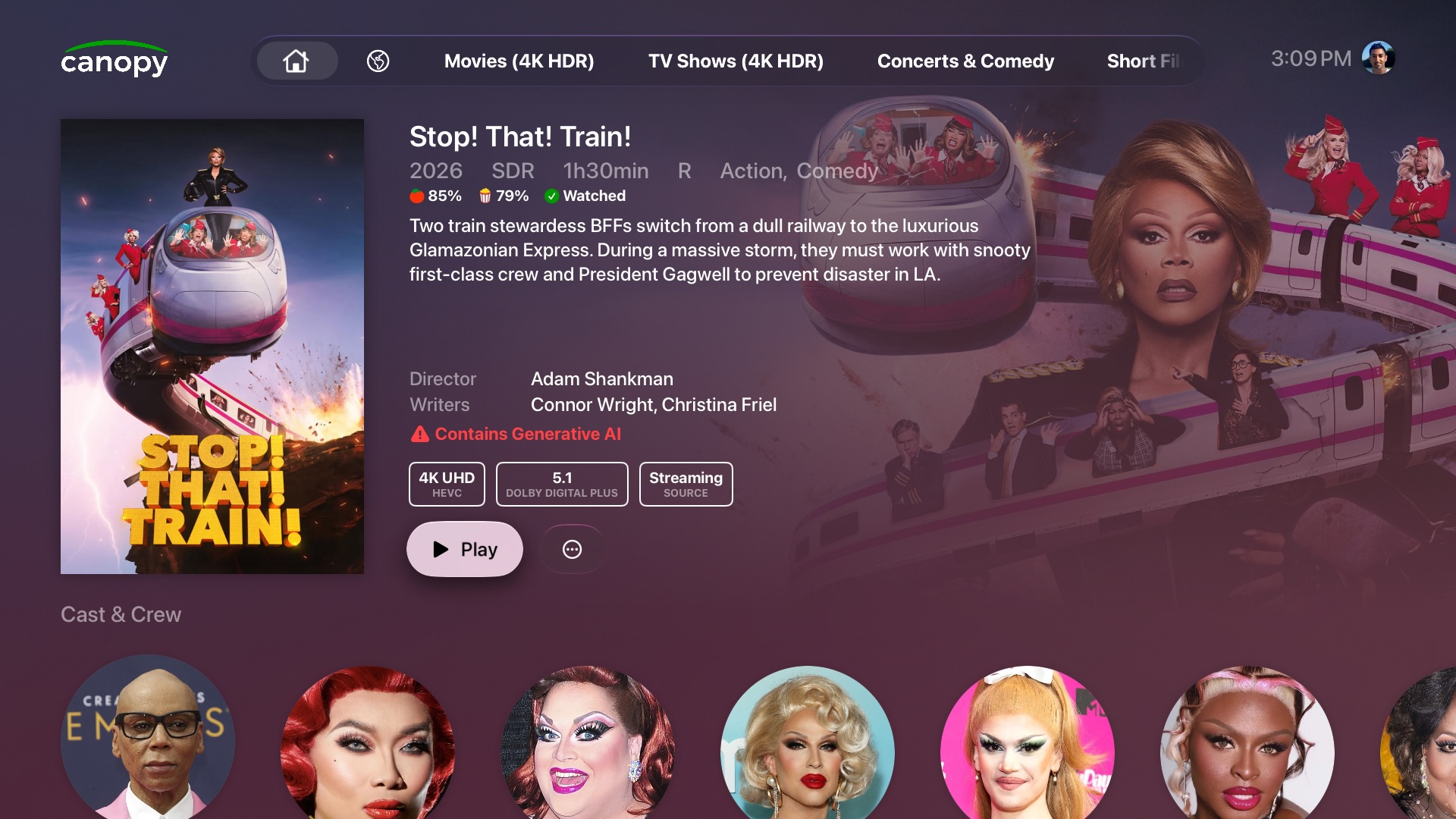 A custom label on a movie page.